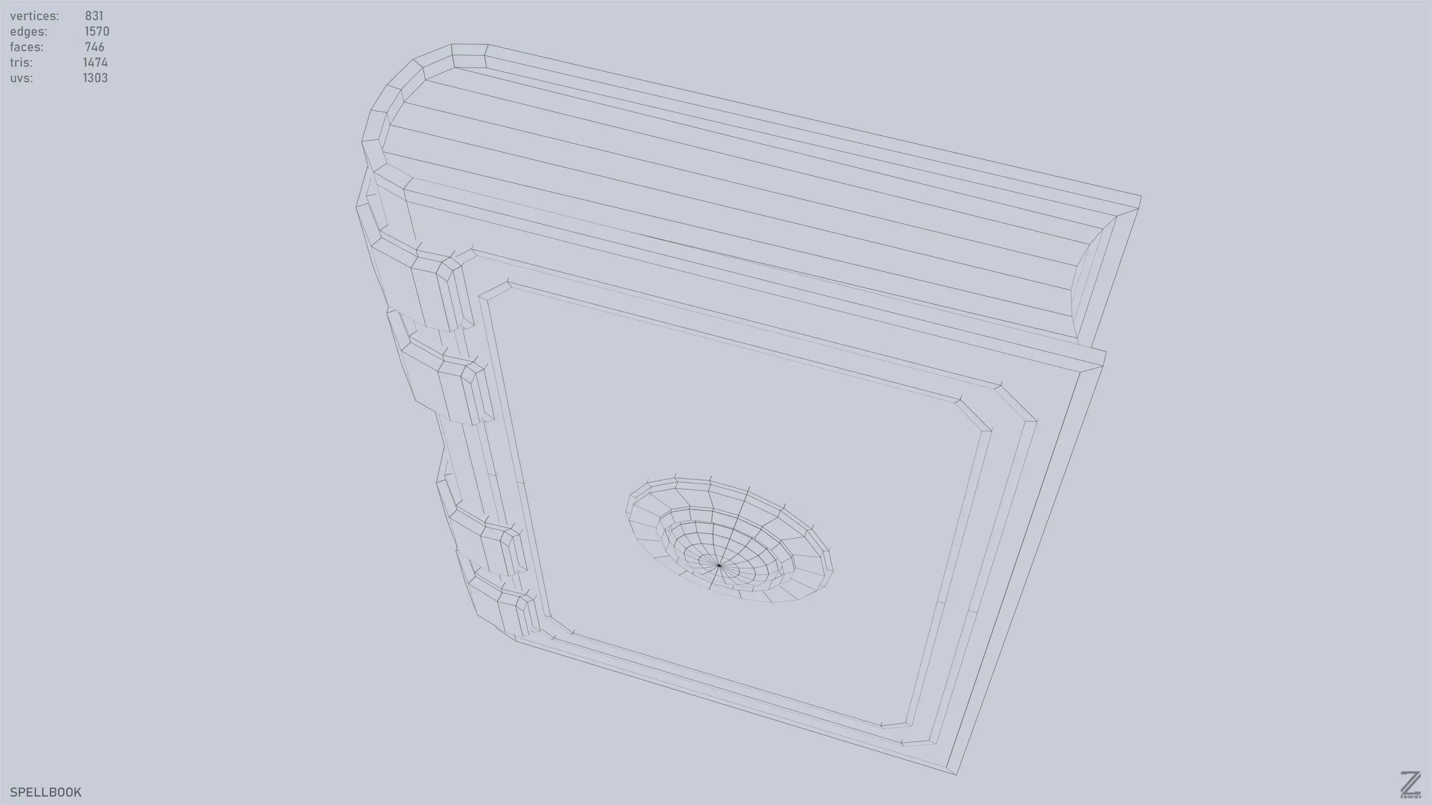 Spellbook Low-poly 3D model_14