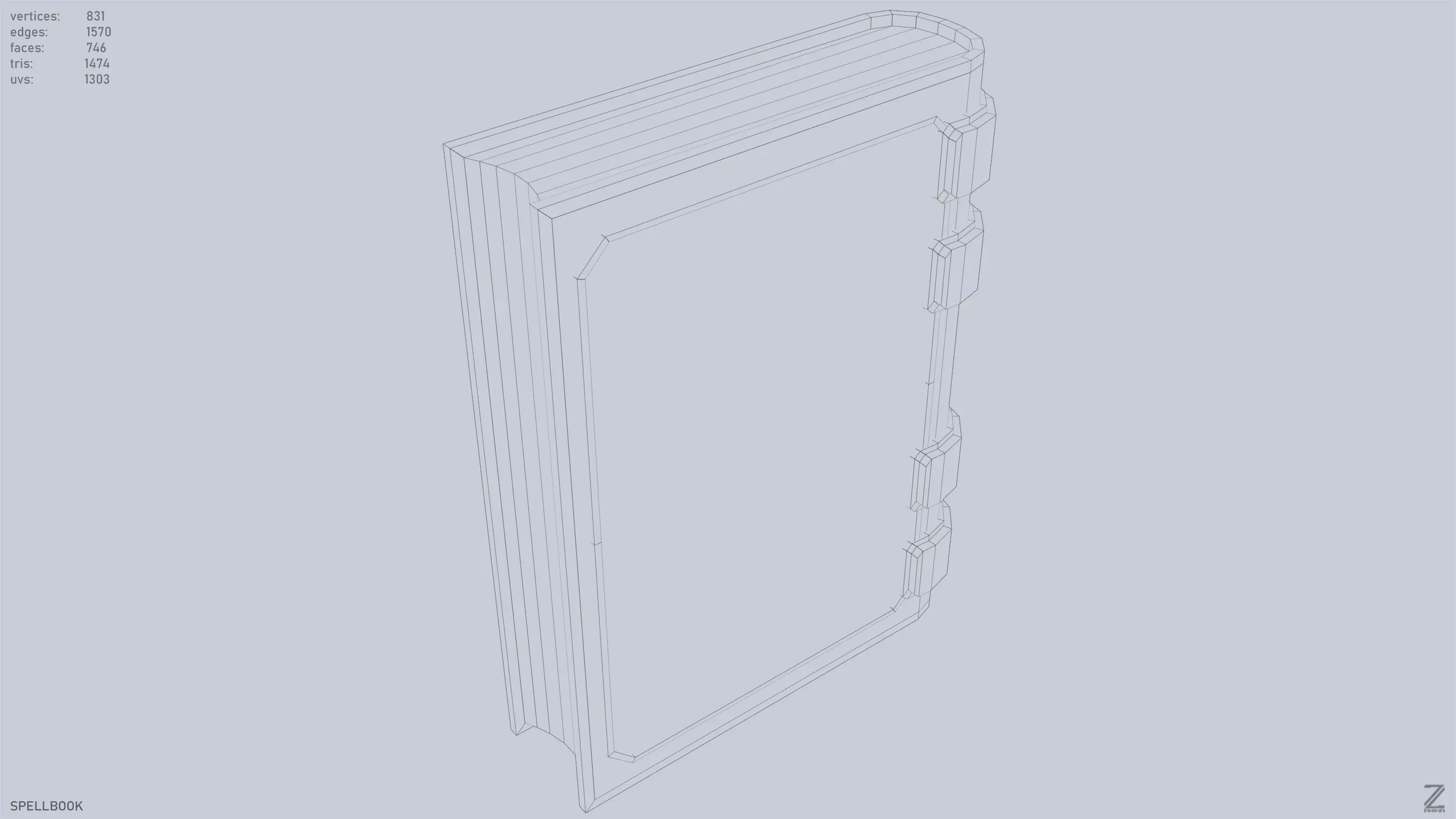 Spellbook Low-poly 3D model_13