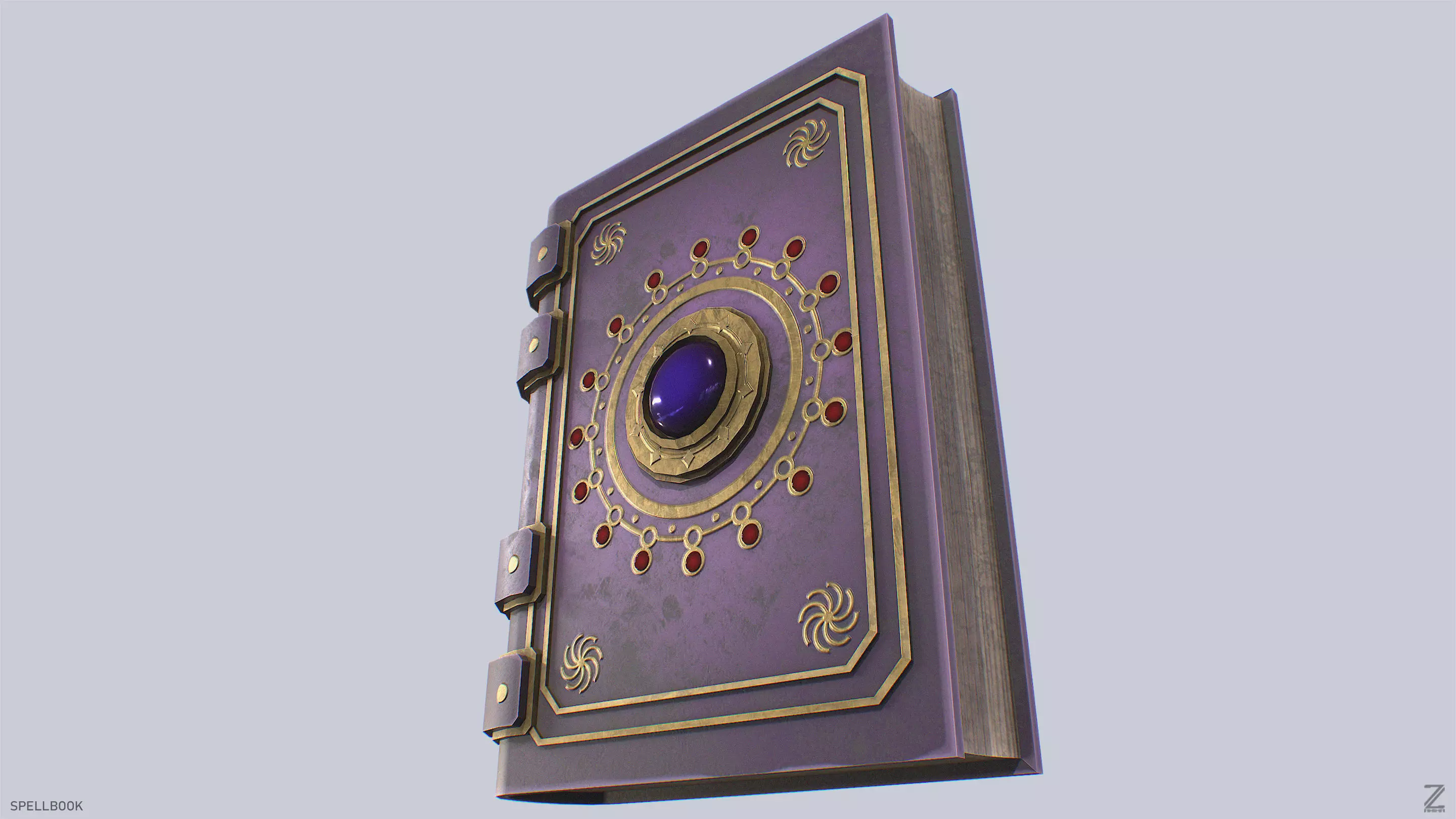 Spellbook Low-poly 3D model_7