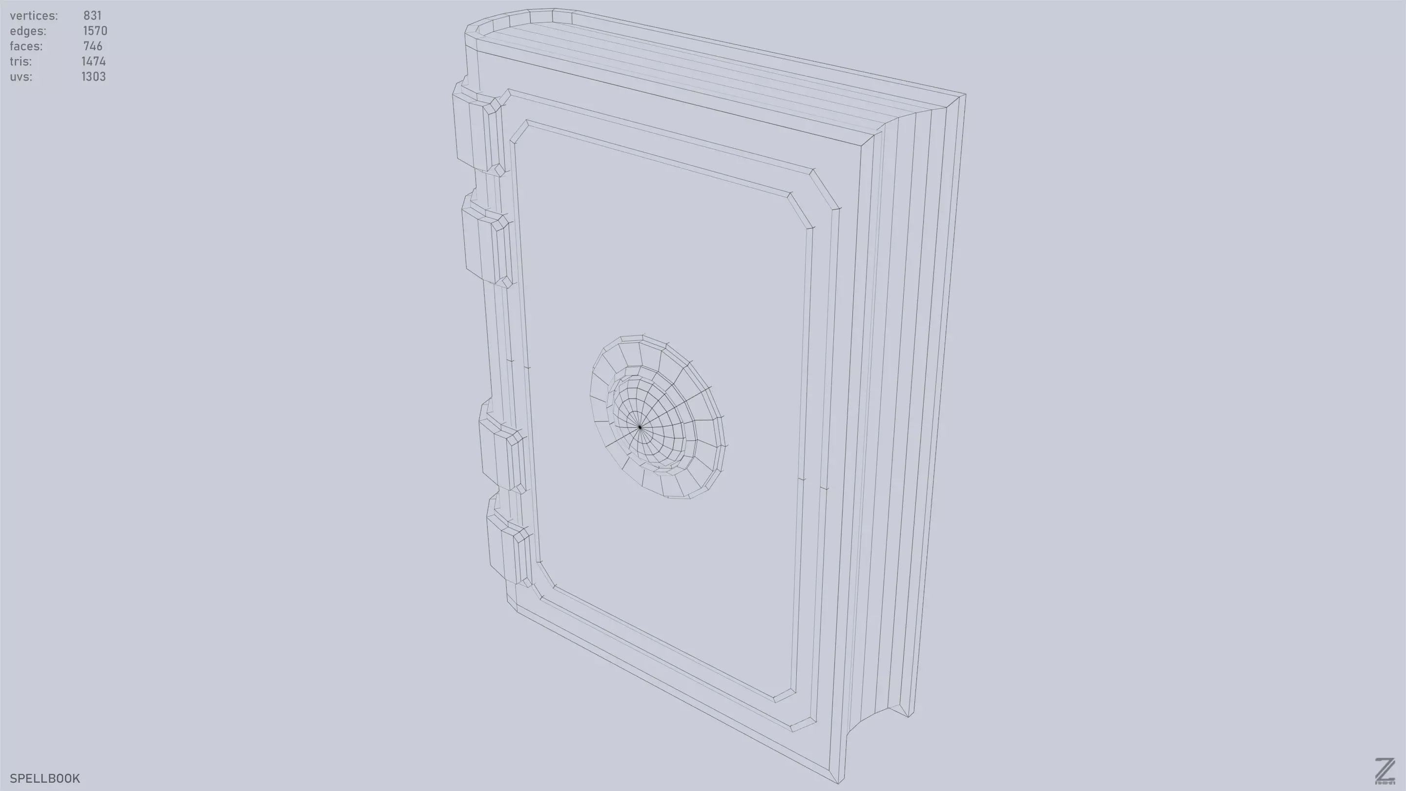 Spellbook Low-poly 3D model_11
