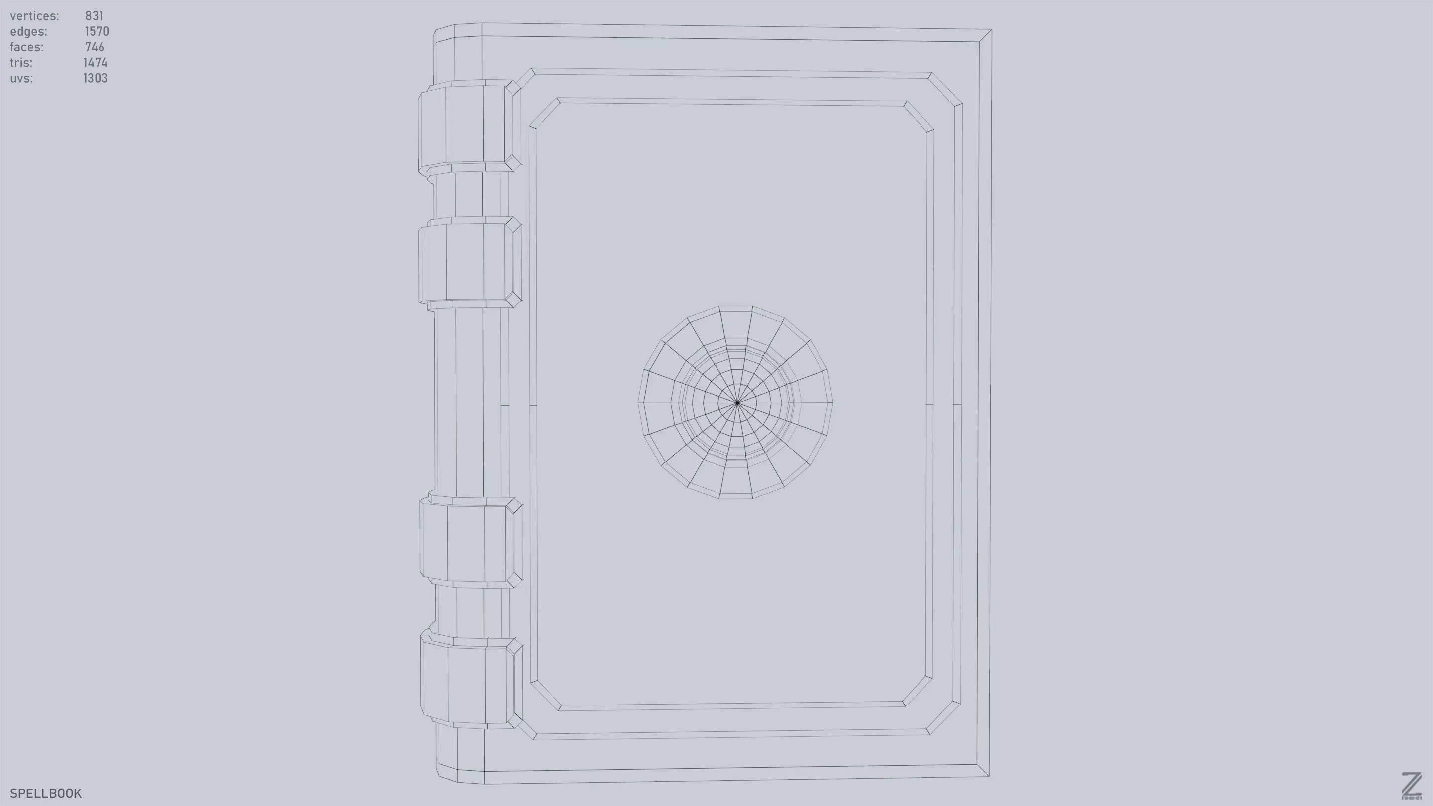 Spellbook Low-poly 3D model_9
