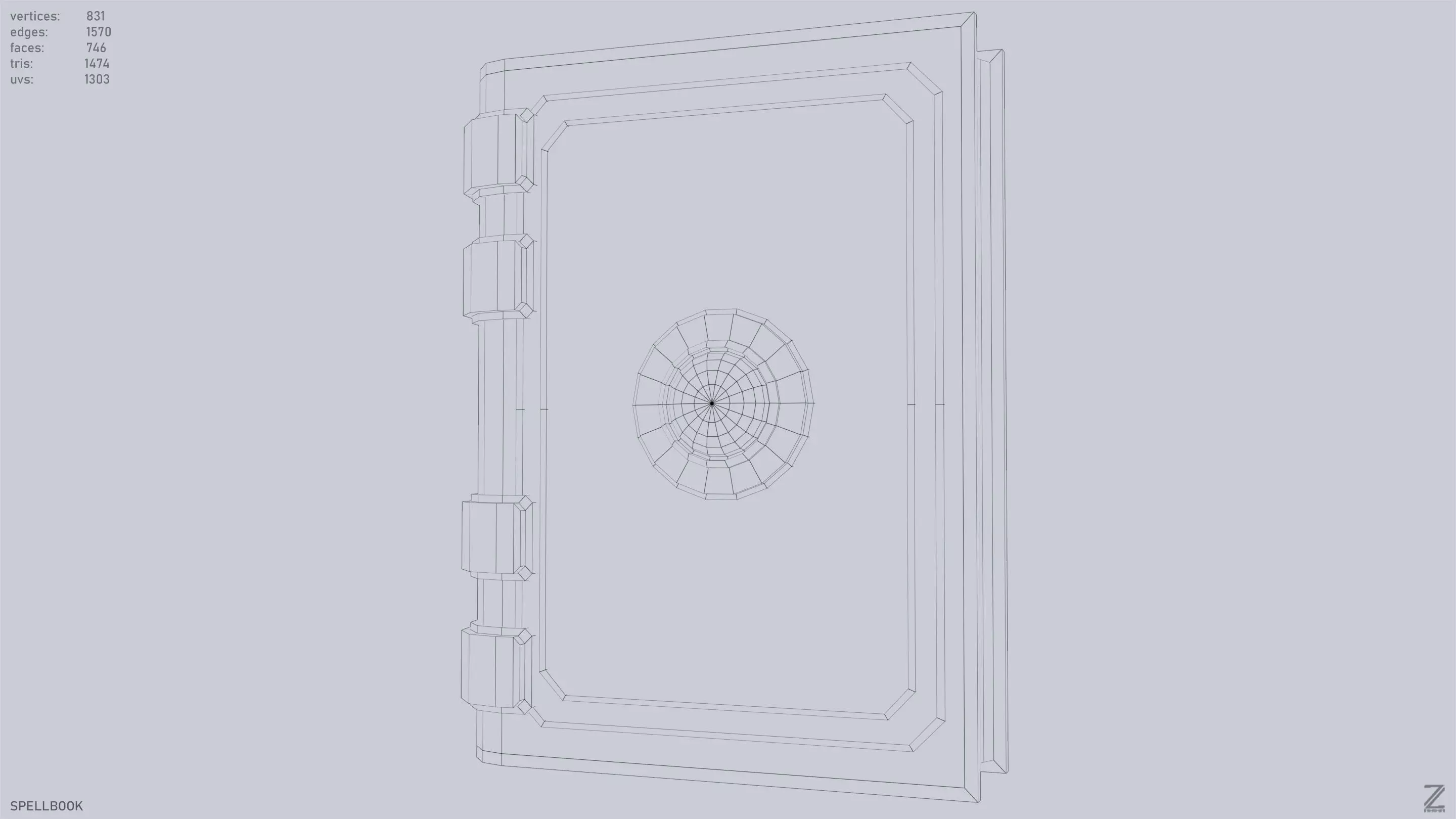 Spellbook Low-poly 3D model_10