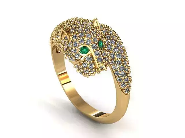 B-126 emerald cat ring