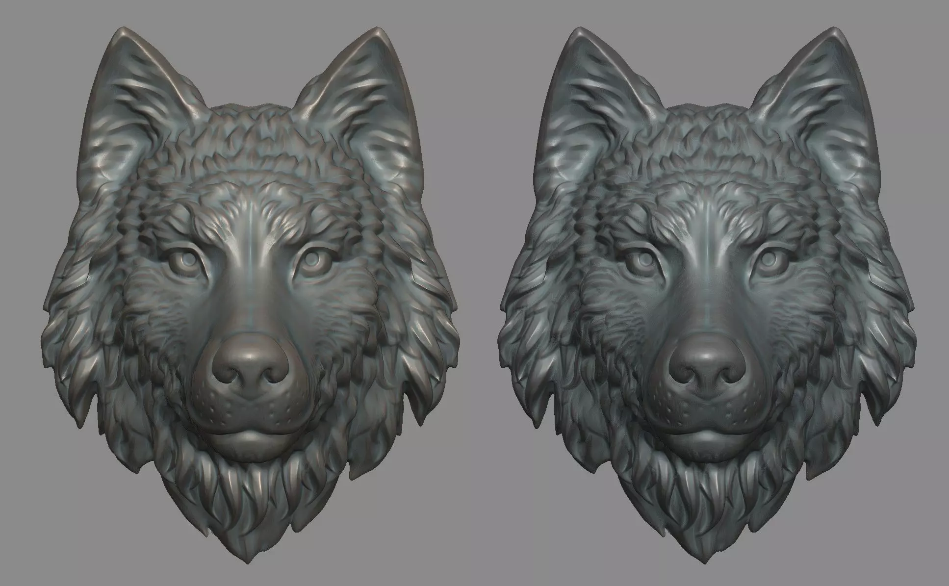 Wolf Head 3D print model_0