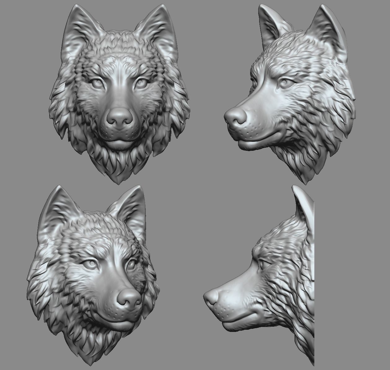 Wolf Head 3D print model_2