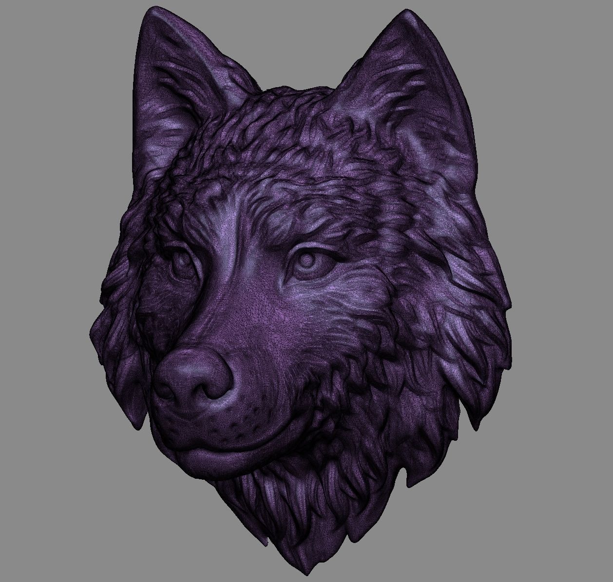 Wolf Head 3D print model_3