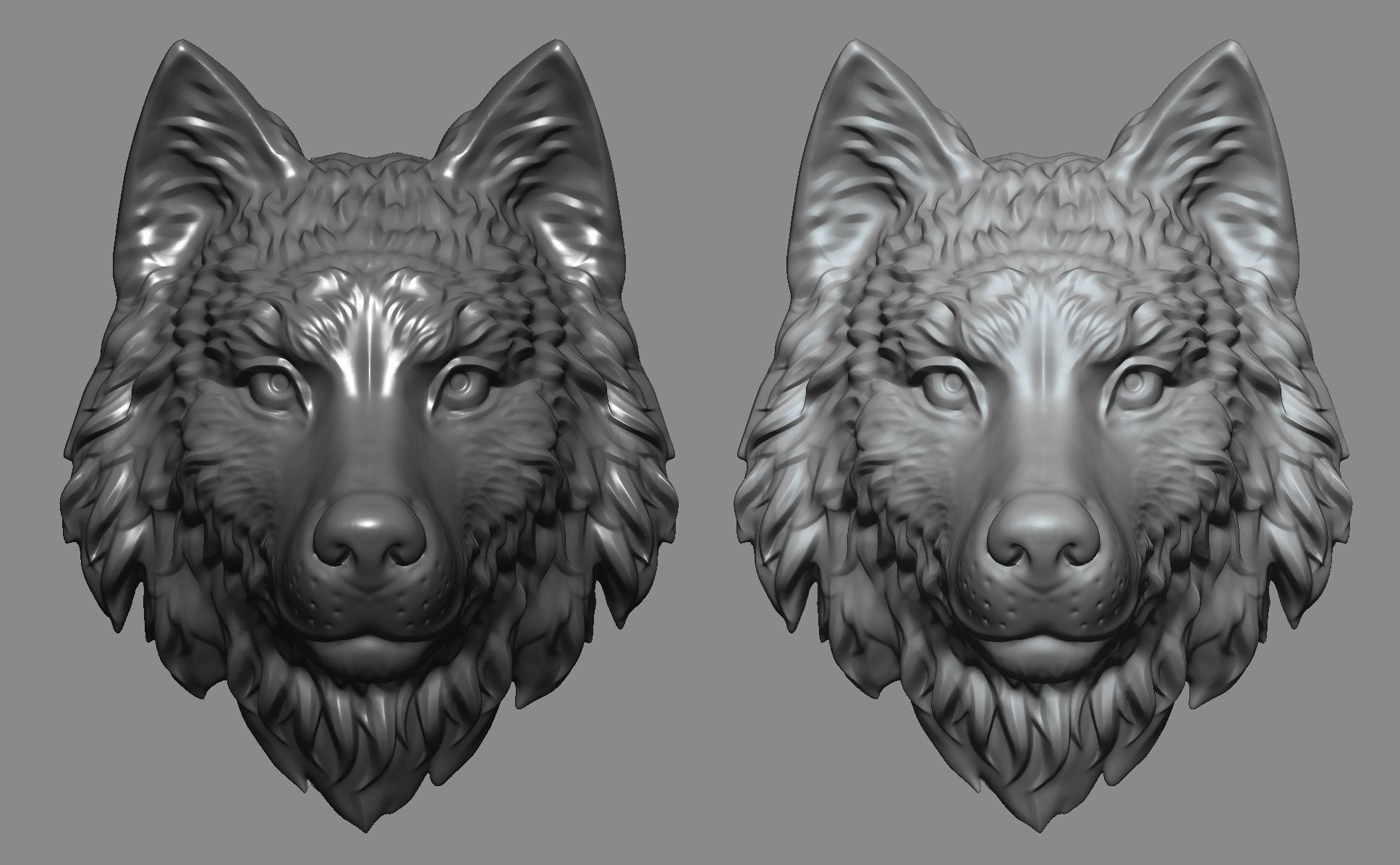 Wolf Head 3D print model_1