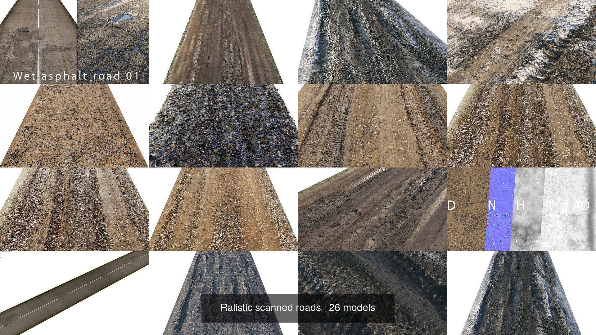 Ralistic scanned roads 3D Model Collection_21