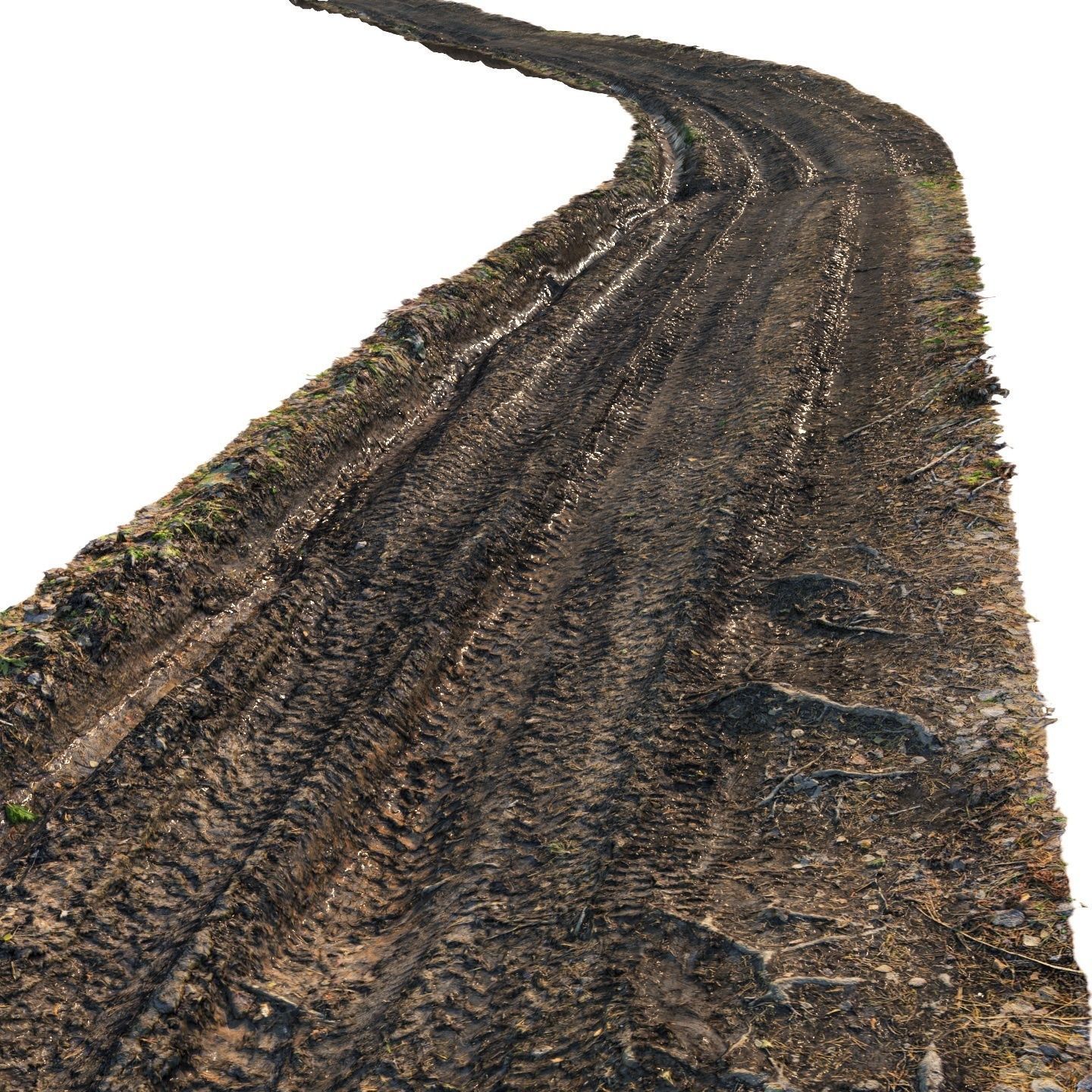 Ralistic scanned roads 3D Model Collection_48