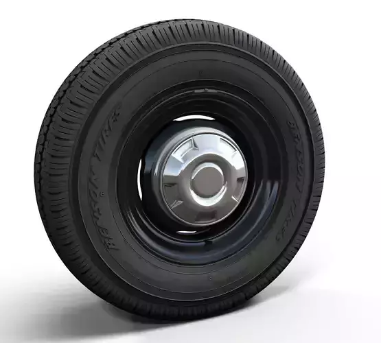 Vintage sedan wheel highpoly  3D model
