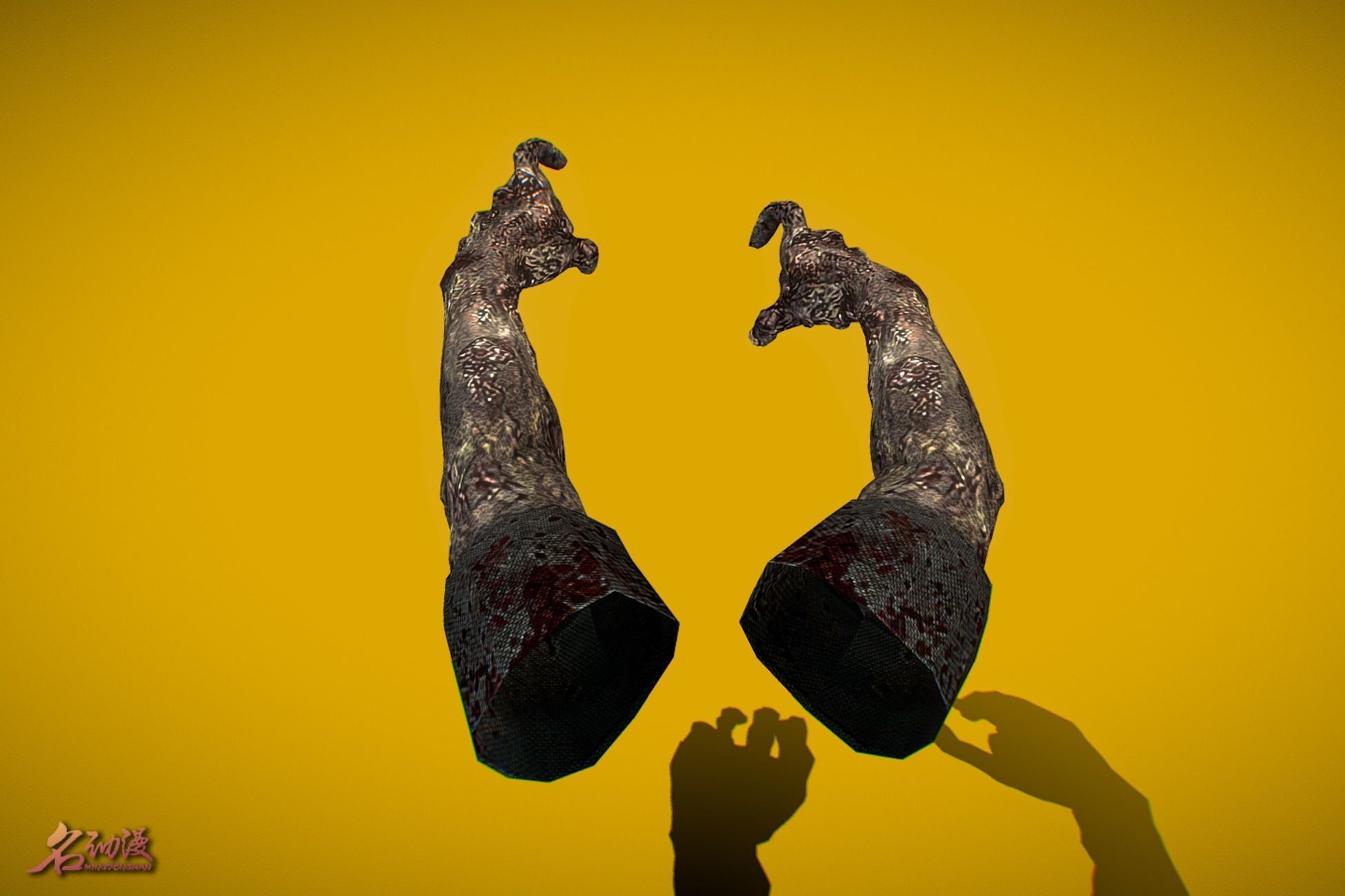 VR FPS Arms Zombie Low-poly 3D model_4