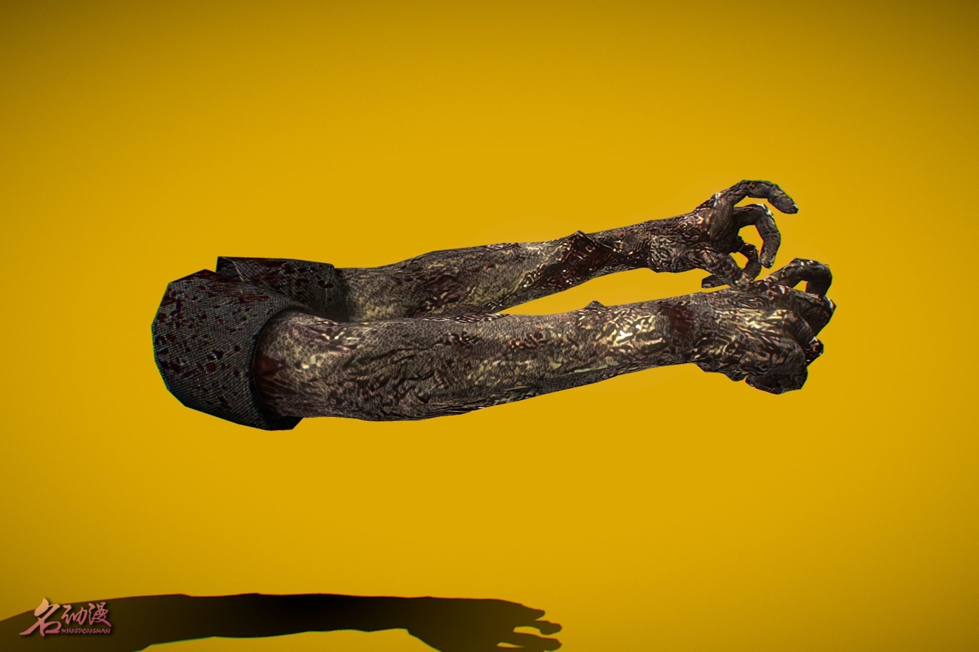 VR FPS Arms Zombie Low-poly 3D model_3