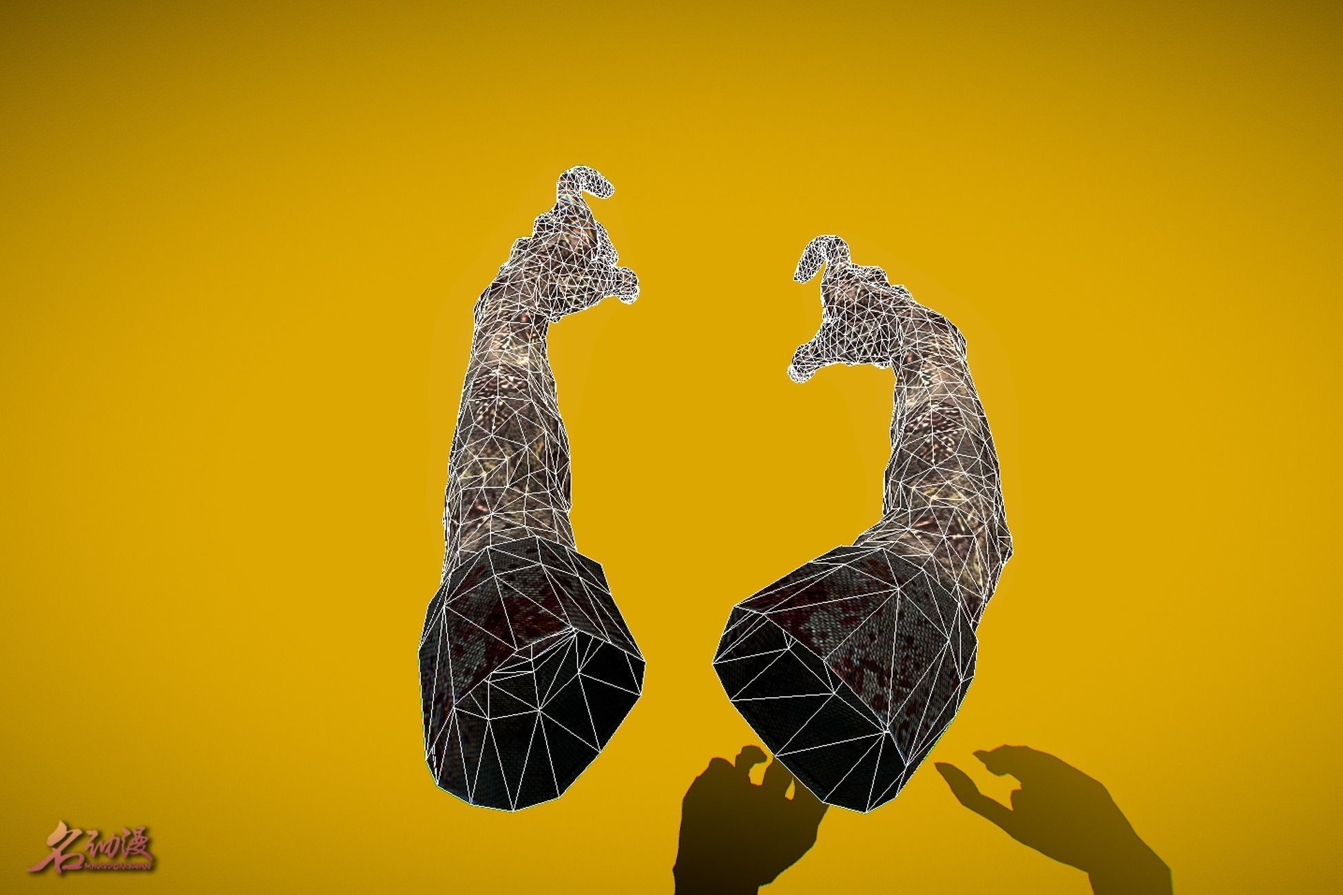 VR FPS Arms Zombie Low-poly 3D model_6