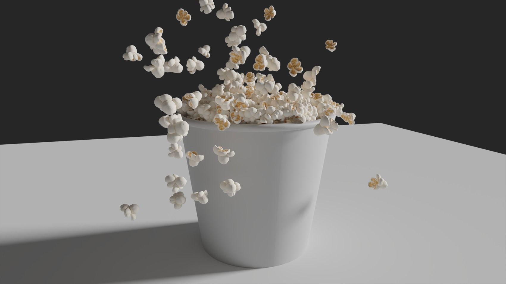 Popcorn two sculptures with flower in middle Low-poly 3D model_5