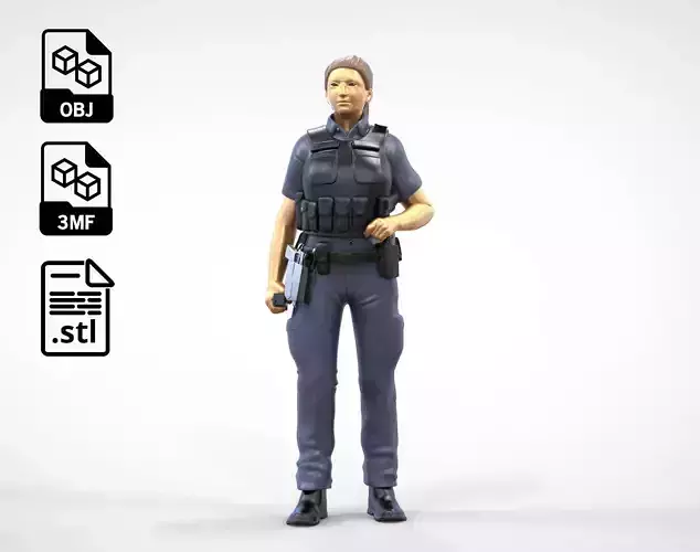 N5 Woman Police Officer Miniature 3D print model 3D print model