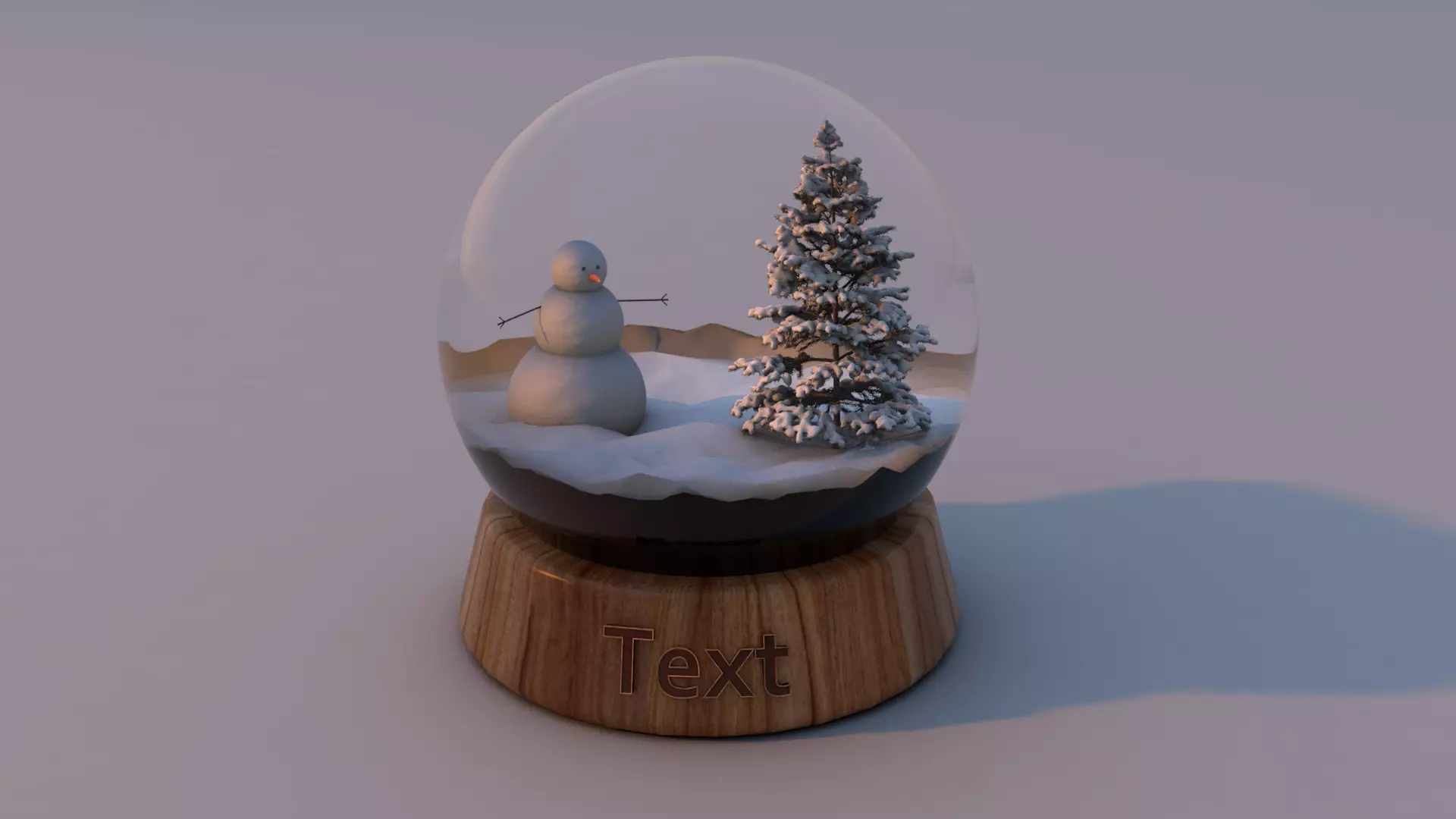 christmas snow ball 3D model_0