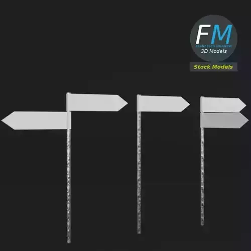 Signposts set of street signs with arrows pointing