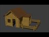 Wooden house Lowpoly Style Low-poly 3D model_1