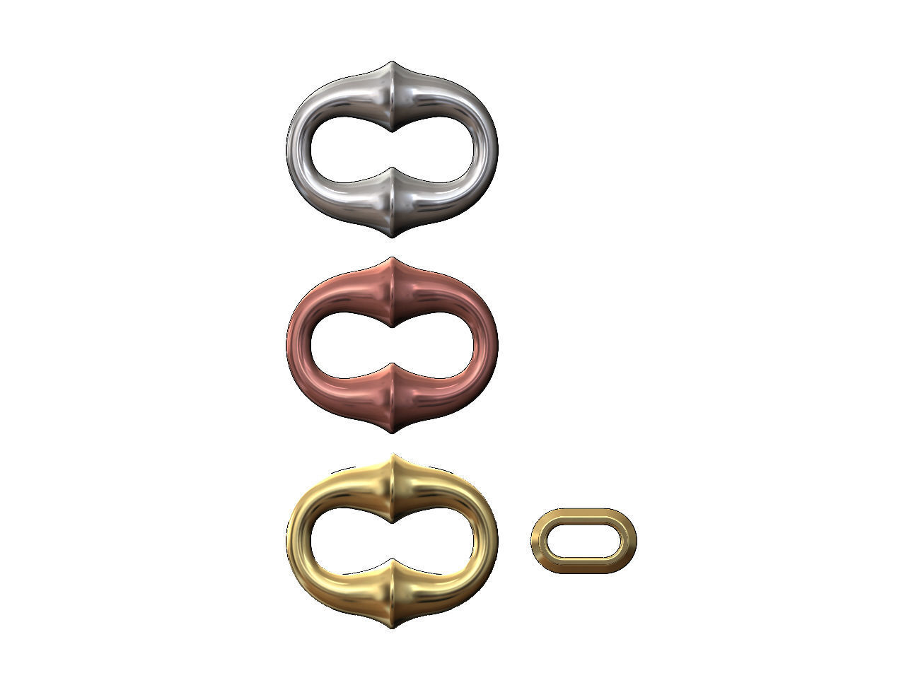 Organic bone chain link 3D print model_3