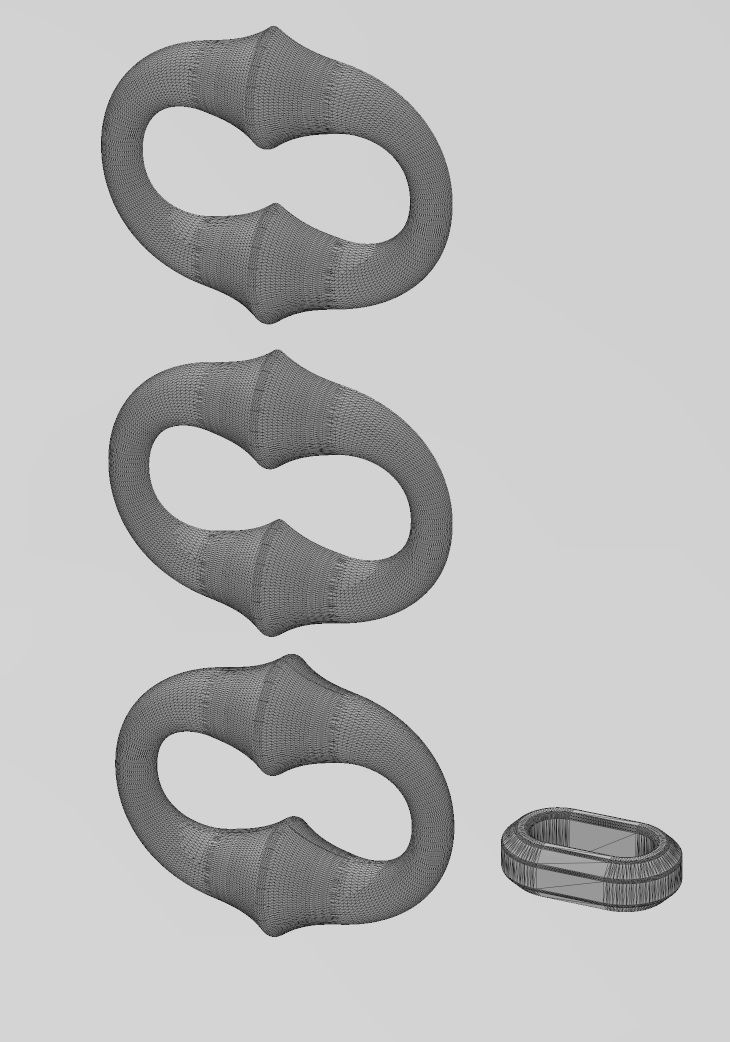 Organic bone chain link 3D print model_14