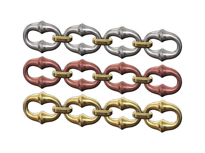 Organic bone chain link 3D print model