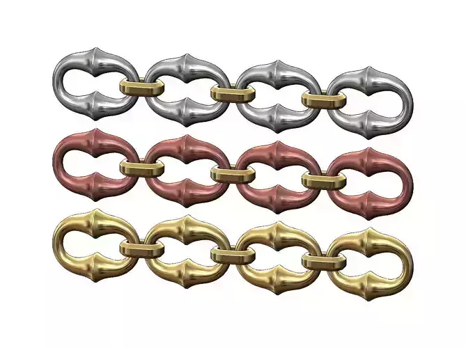 Organic bone chain link 3D print model