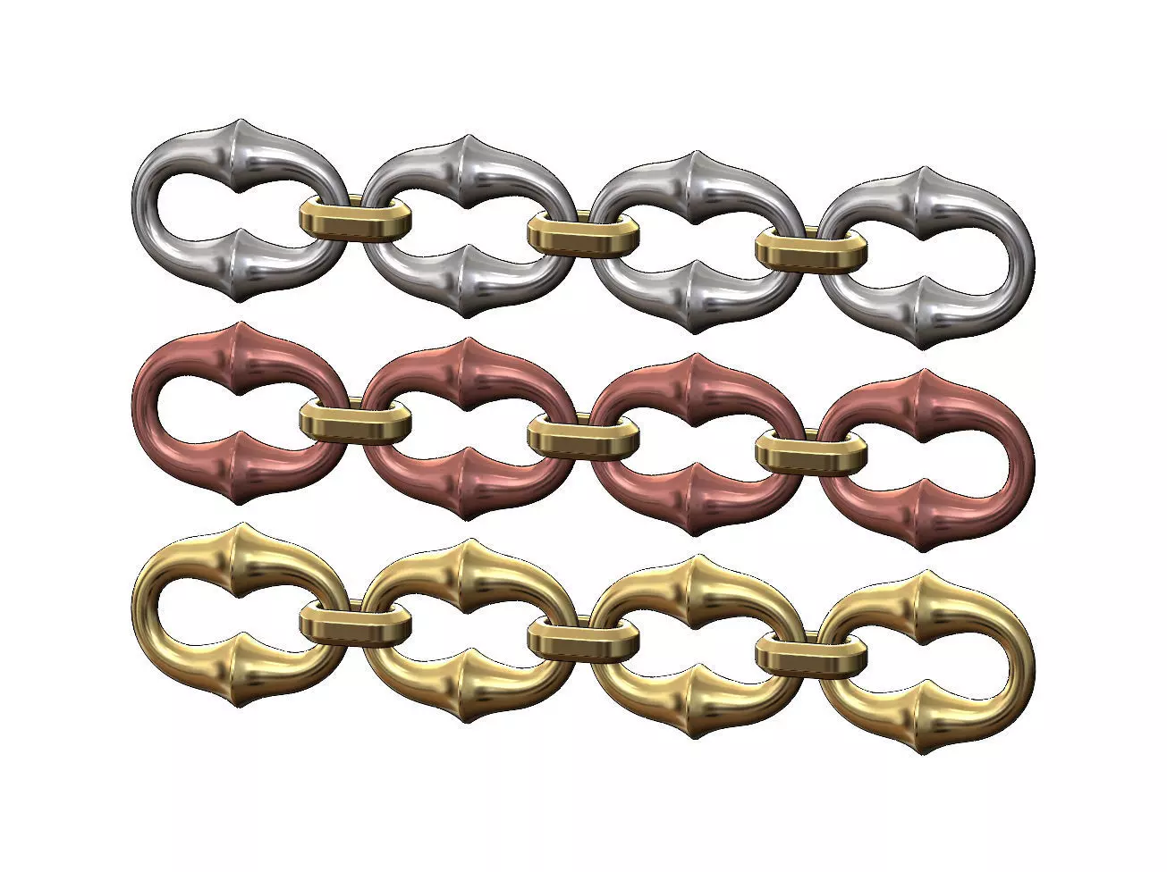 Organic bone chain link 3D print model_0