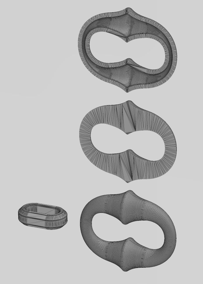 Organic bone chain link 3D print model_15