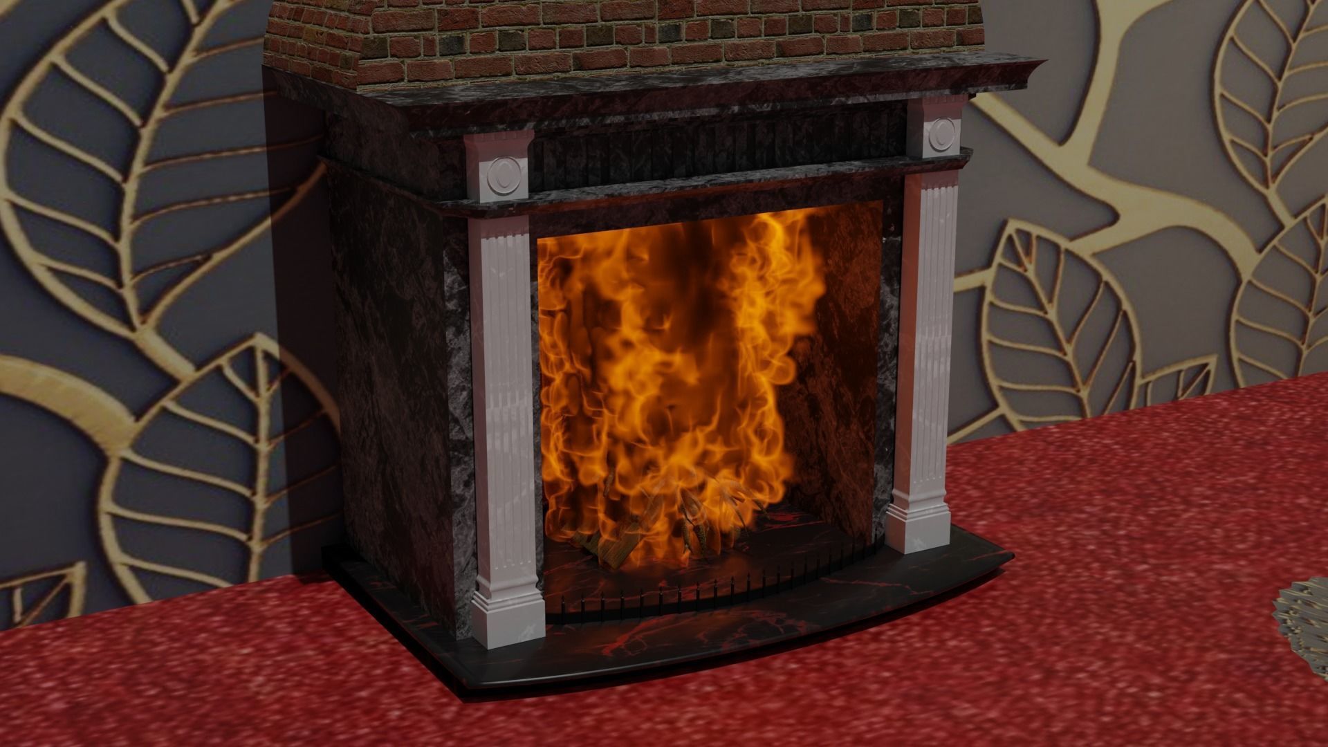 Georgian Fireplace 3D model_5