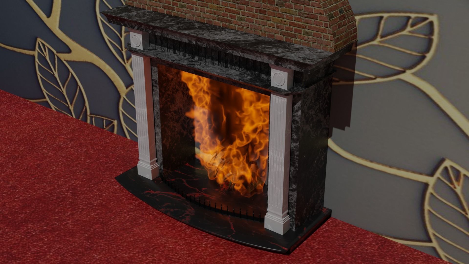 Georgian Fireplace 3D model_6