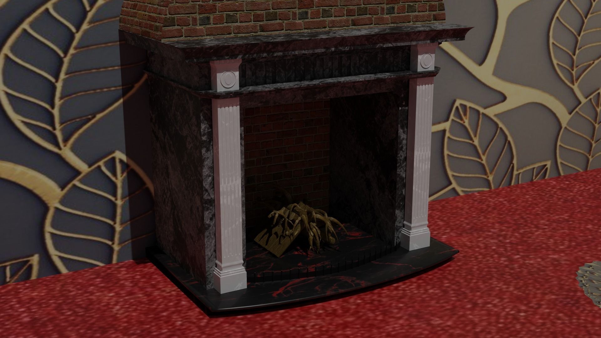 Georgian Fireplace 3D model_9