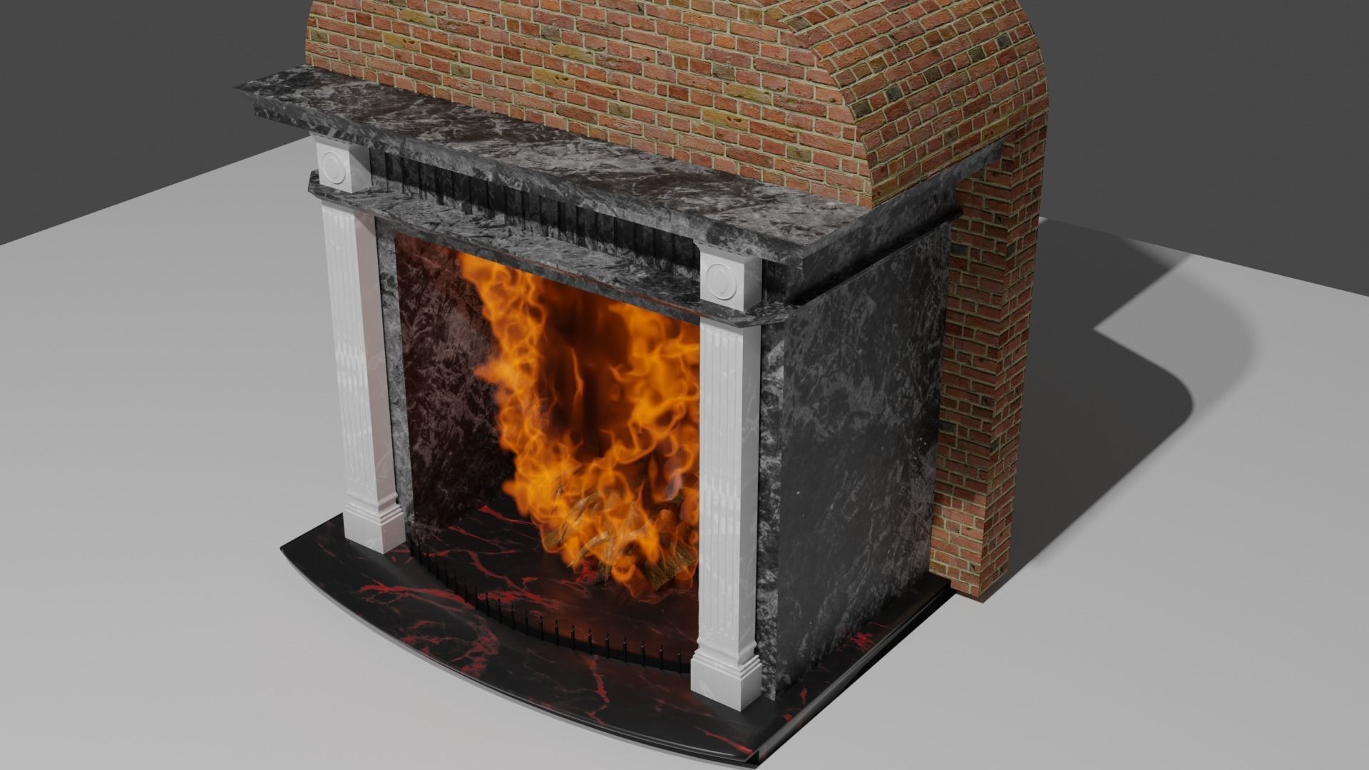 Georgian Fireplace 3D model_3