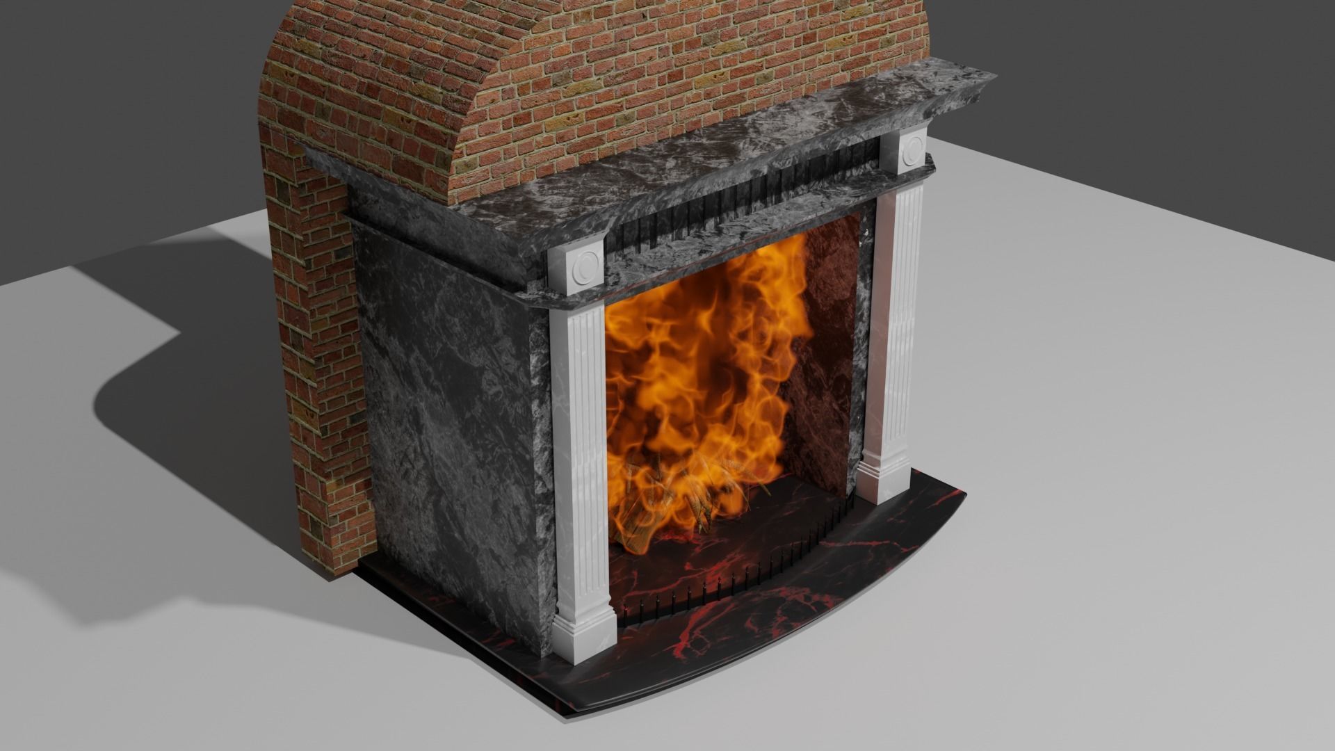 Georgian Fireplace 3D model_2