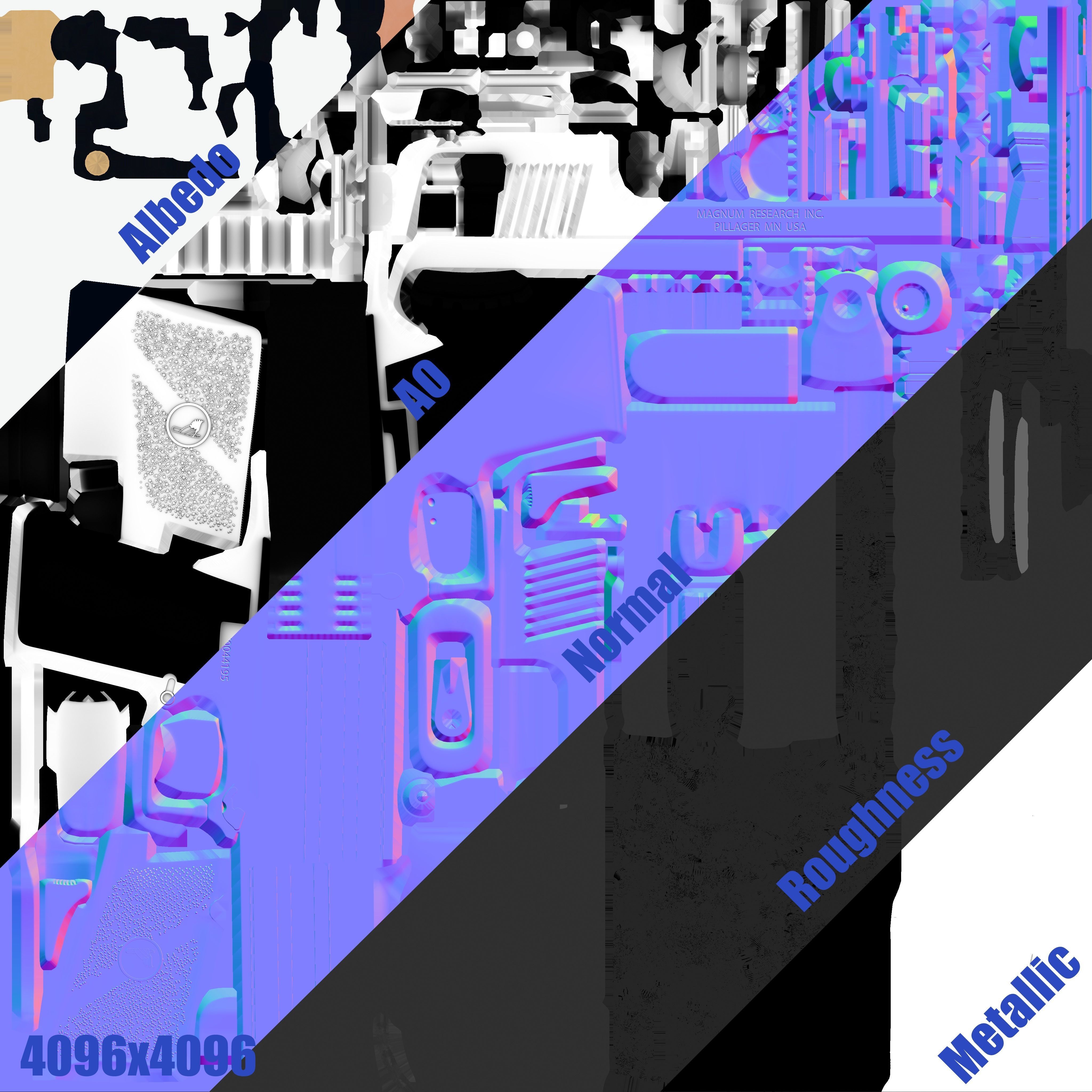 Desert Eagle 429 Low-poly 3D model_9