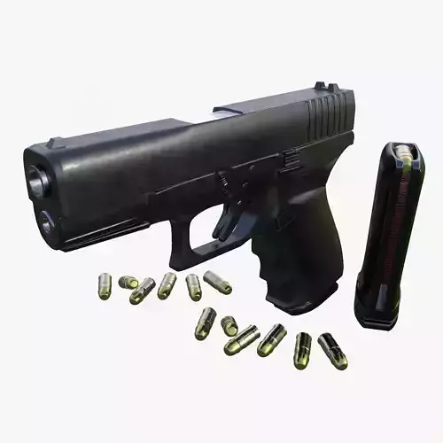 Gun Model Fa Glock Low-poly 3D model