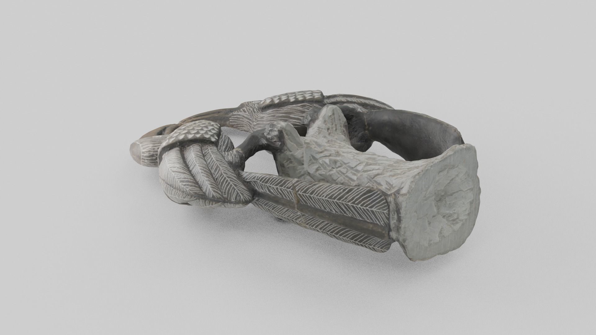 Stone Birds Figure Low-poly 3D model_8