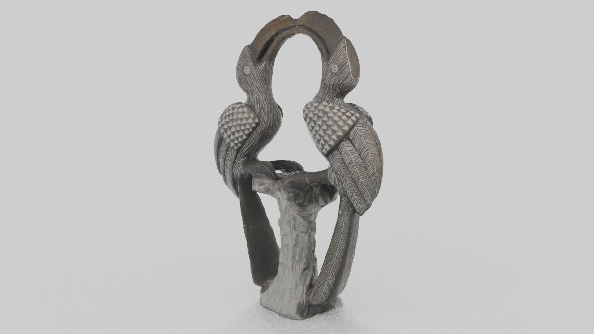 Stone Birds Figure Low-poly 3D model_7