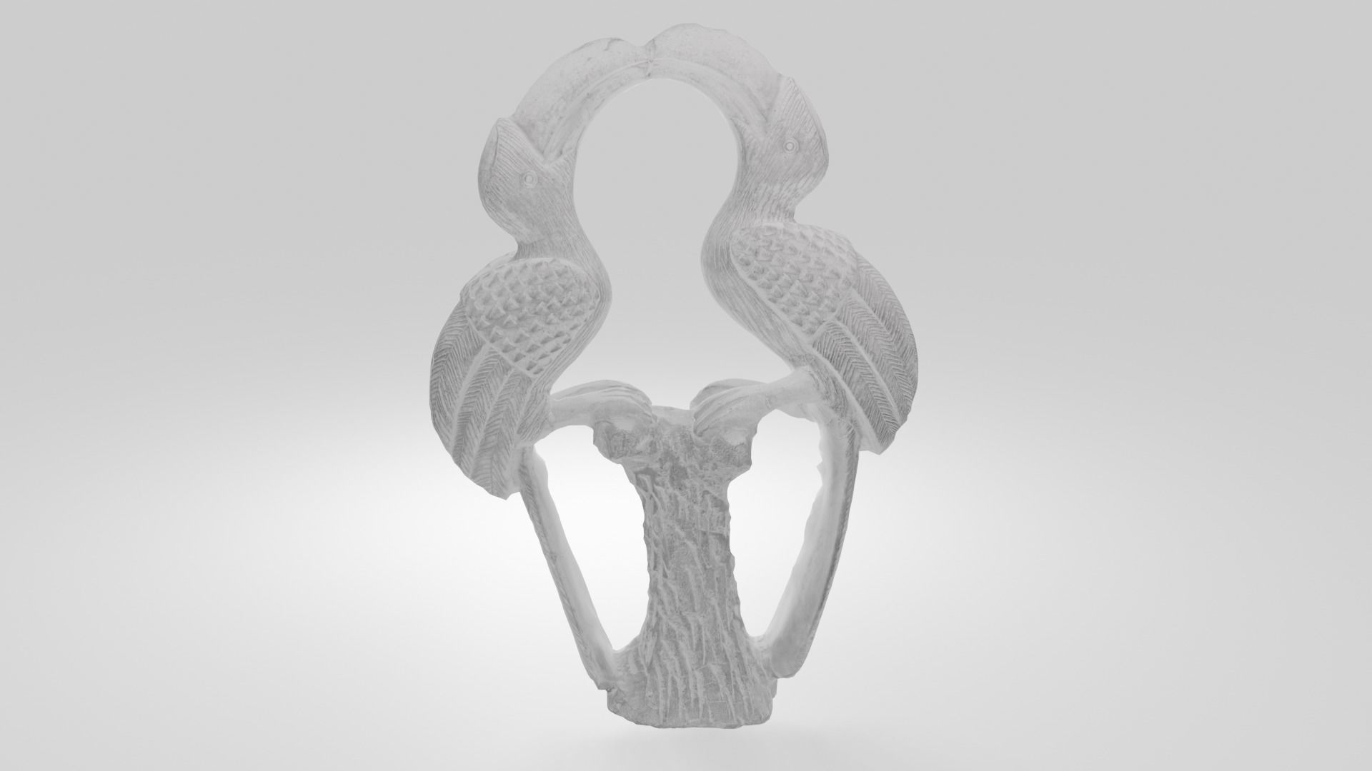 Stone Birds Figure Low-poly 3D model_17