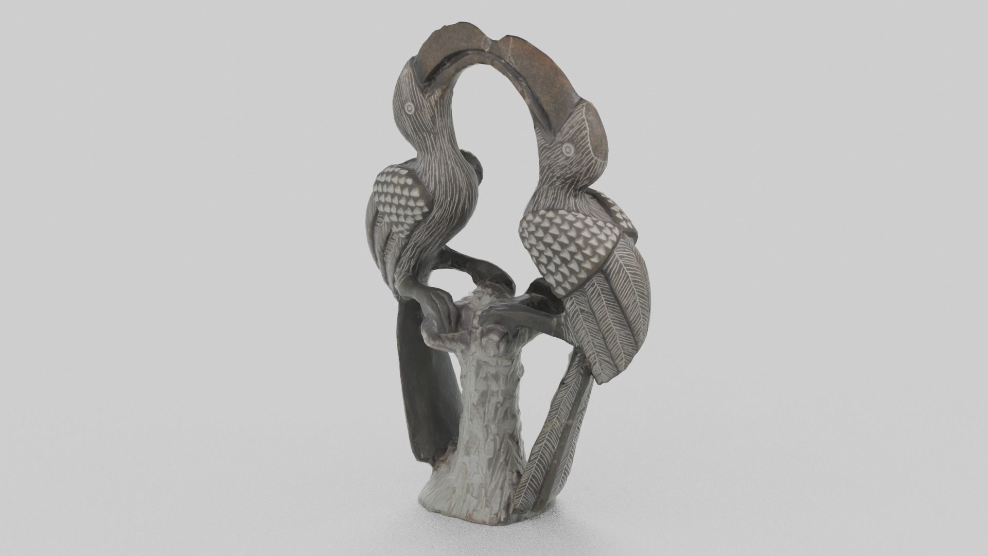 Stone Birds Figure Low-poly 3D model_3