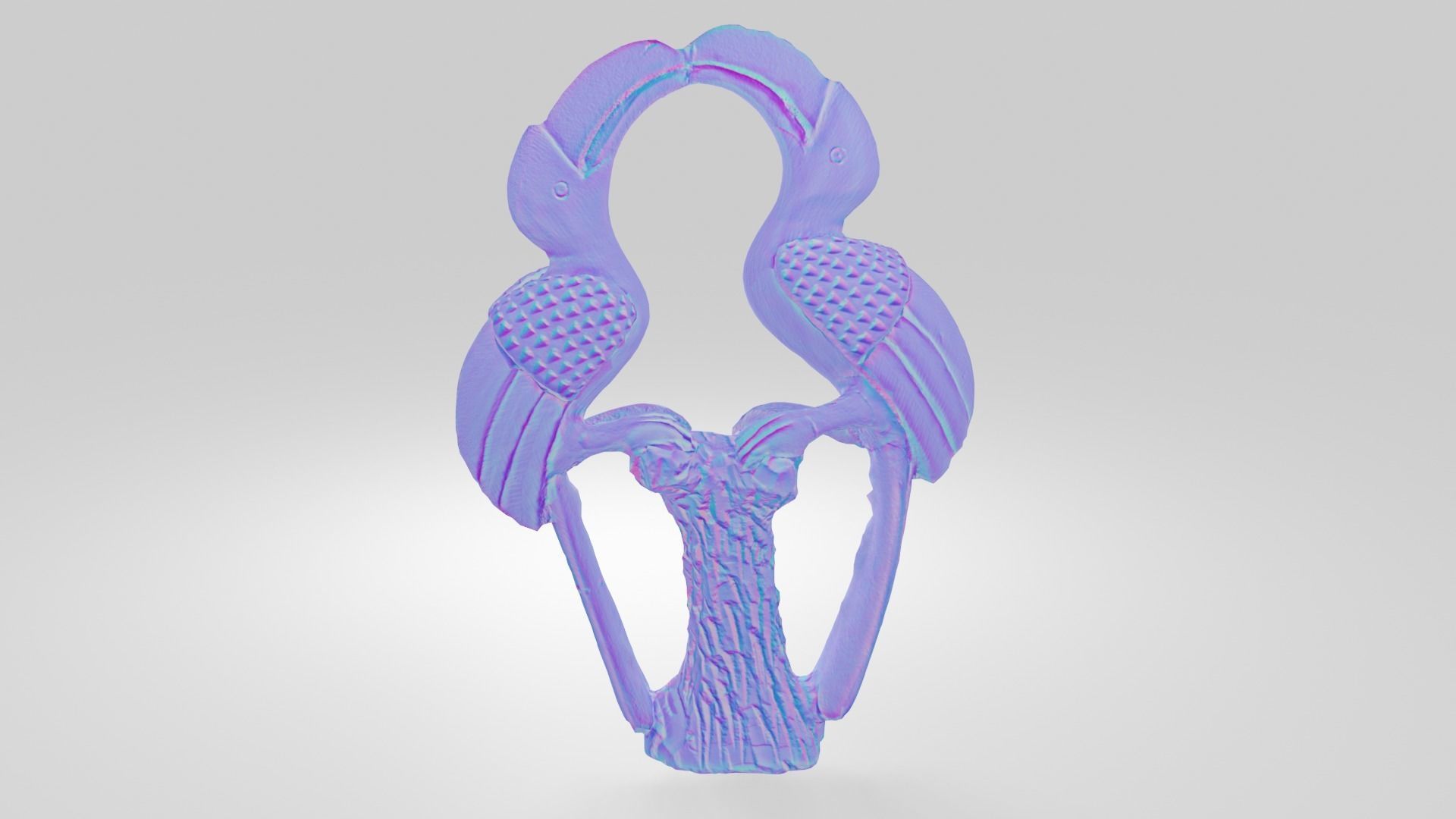 Stone Birds Figure Low-poly 3D model_18