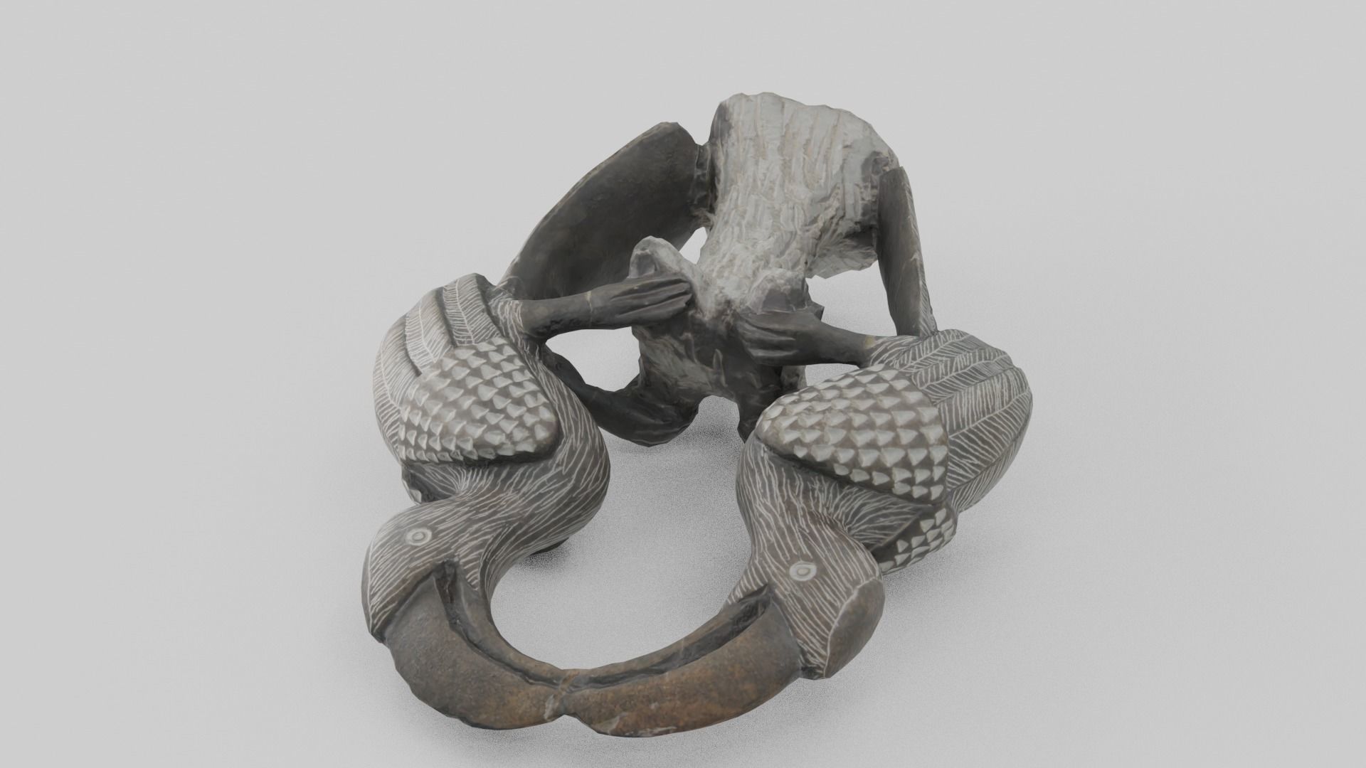 Stone Birds Figure Low-poly 3D model_11