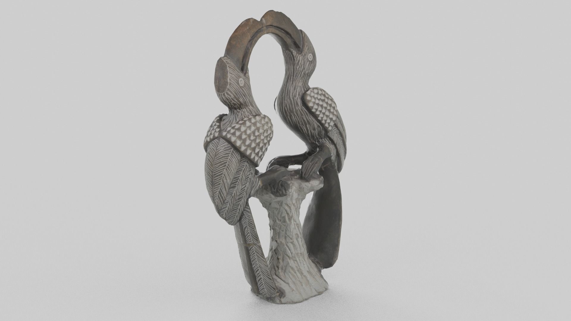 Stone Birds Figure Low-poly 3D model_1