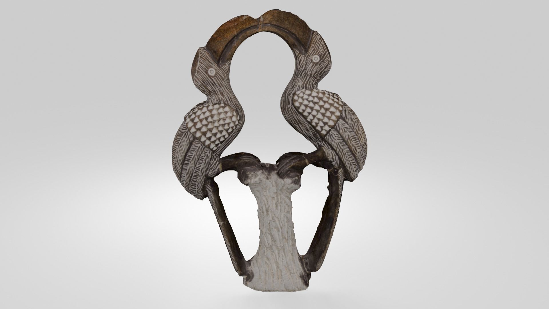 Stone Birds Figure Low-poly 3D model_15