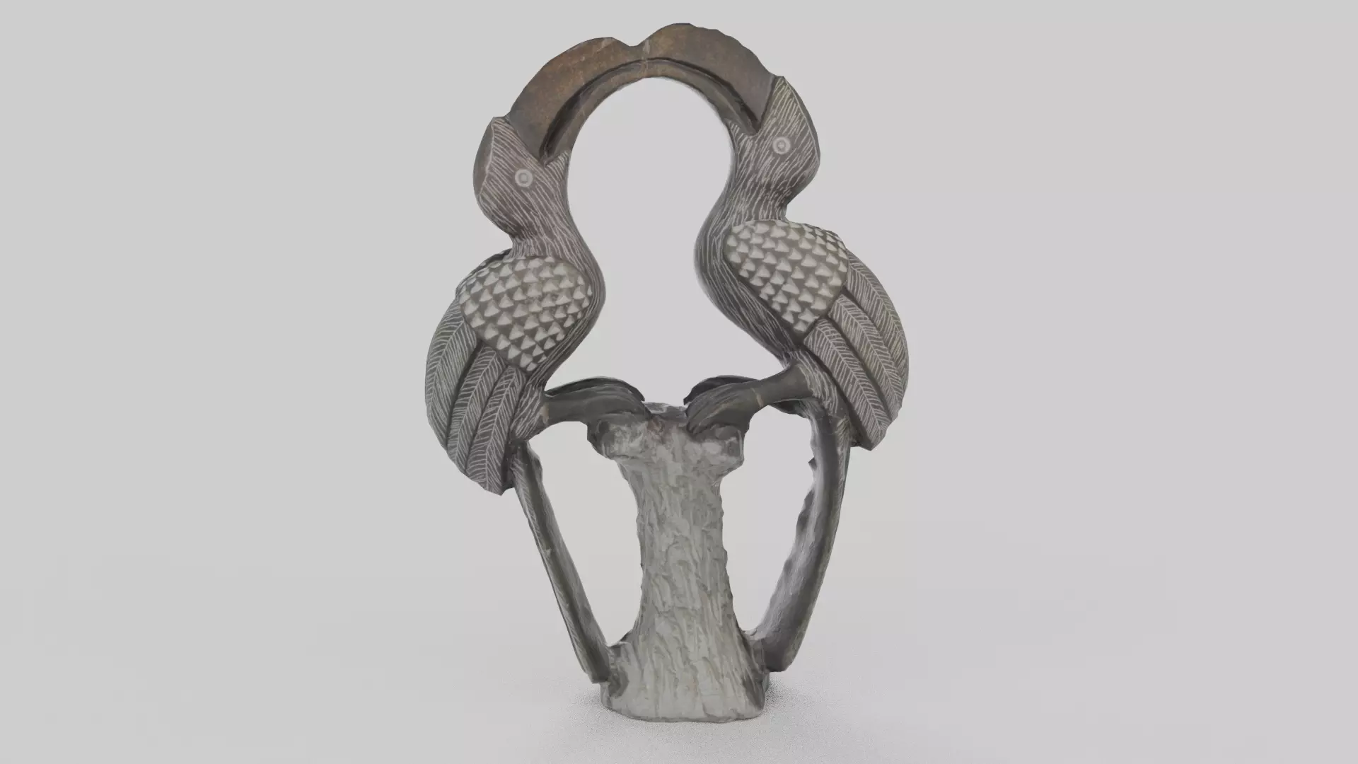 Stone Birds Figure Low-poly 3D model_0