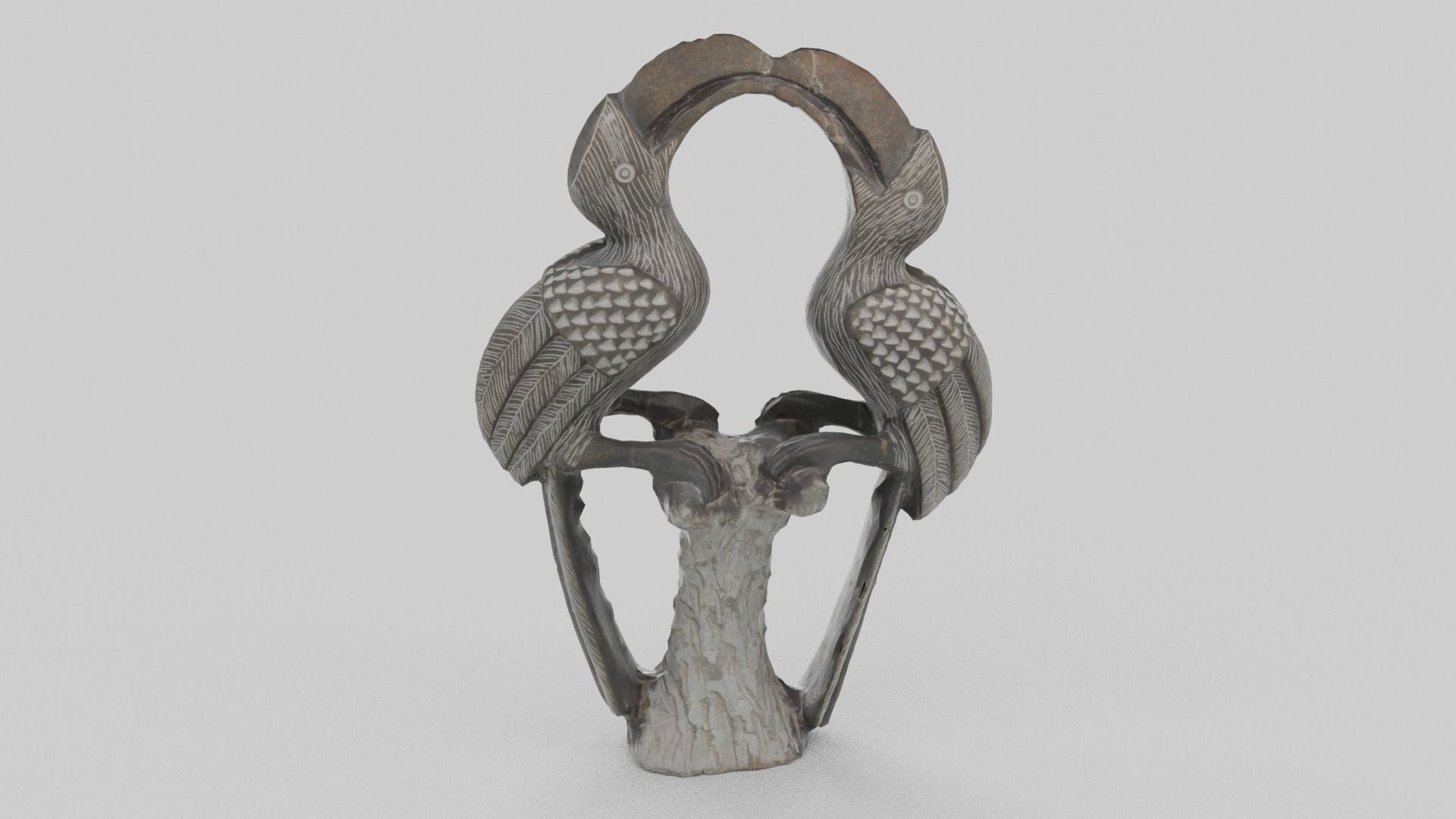 Stone Birds Figure Low-poly 3D model_4