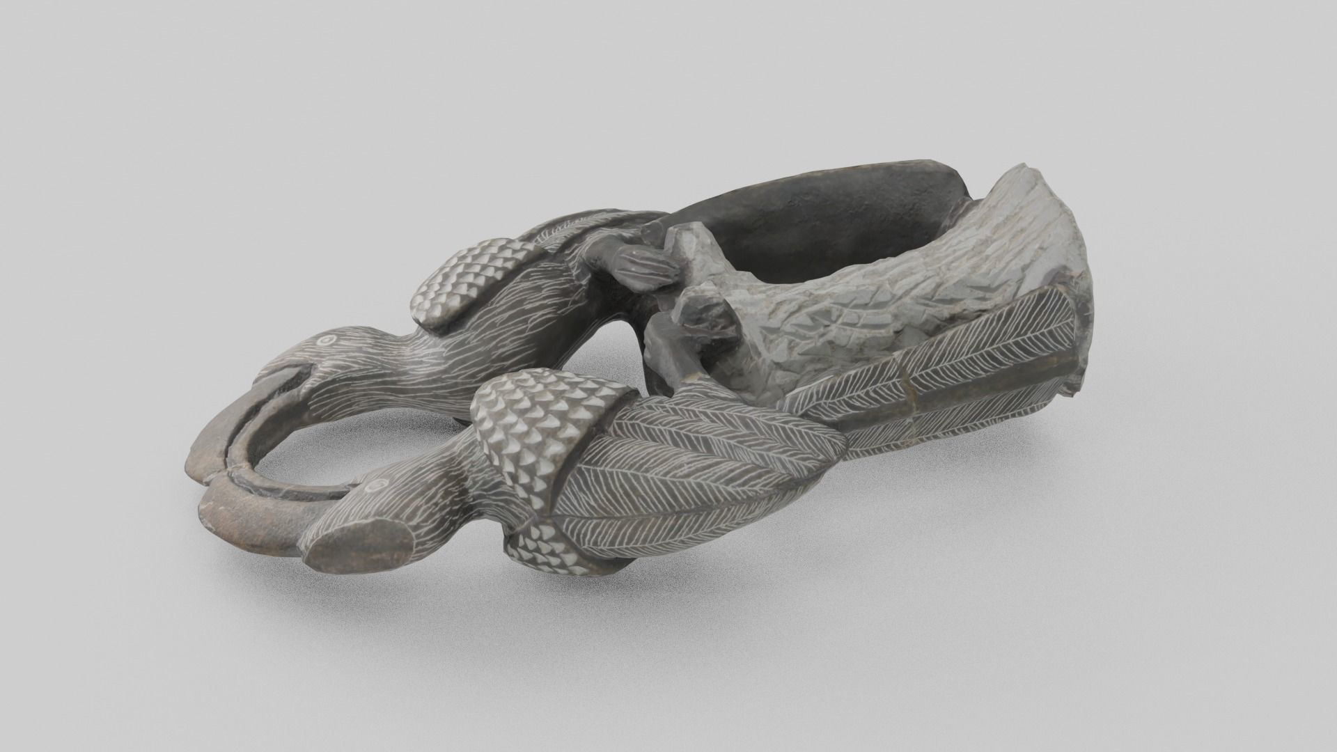 Stone Birds Figure Low-poly 3D model_10