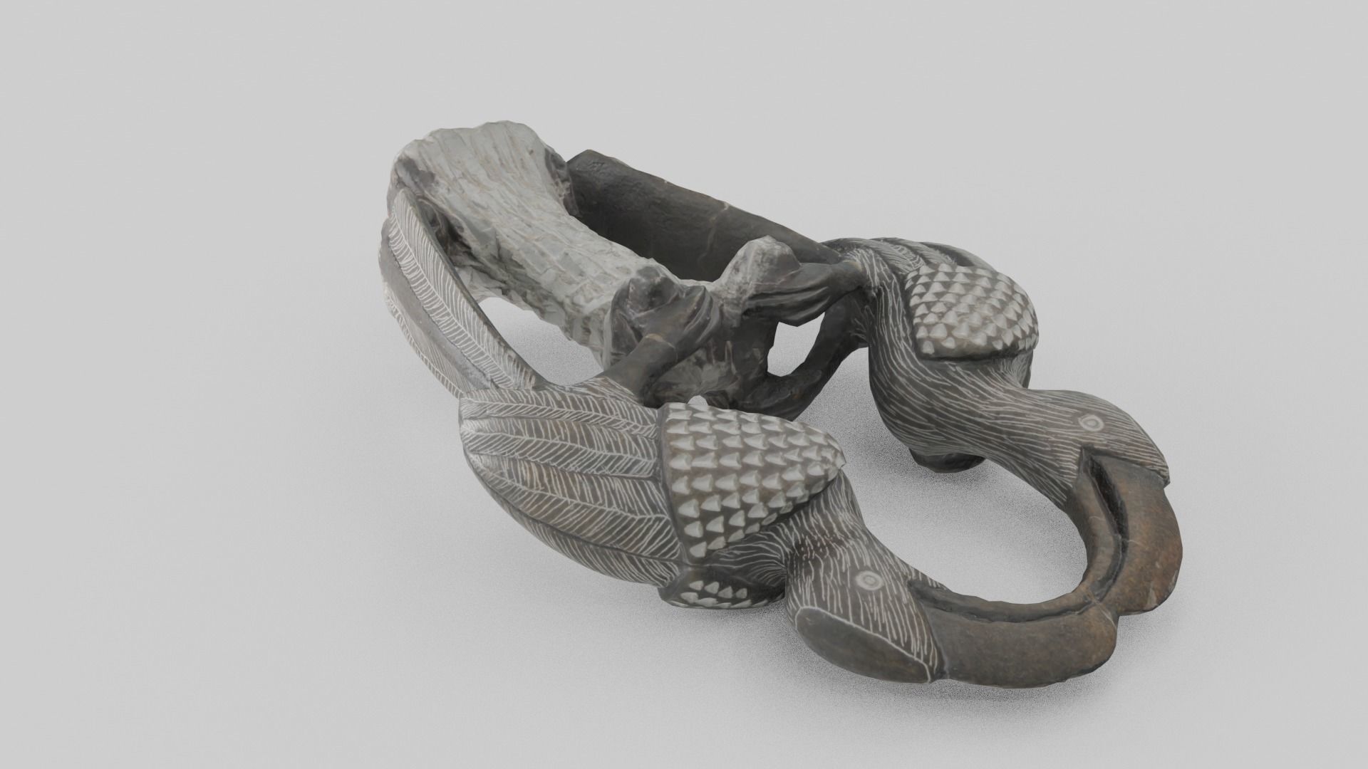 Stone Birds Figure Low-poly 3D model_12