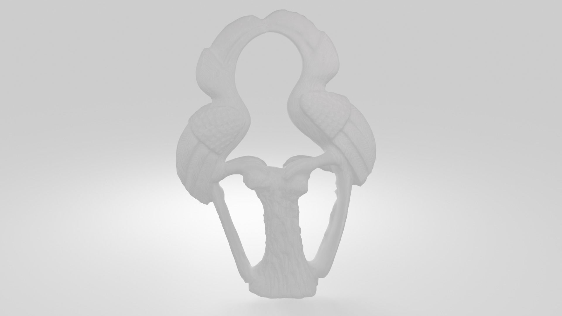 Stone Birds Figure Low-poly 3D model_16