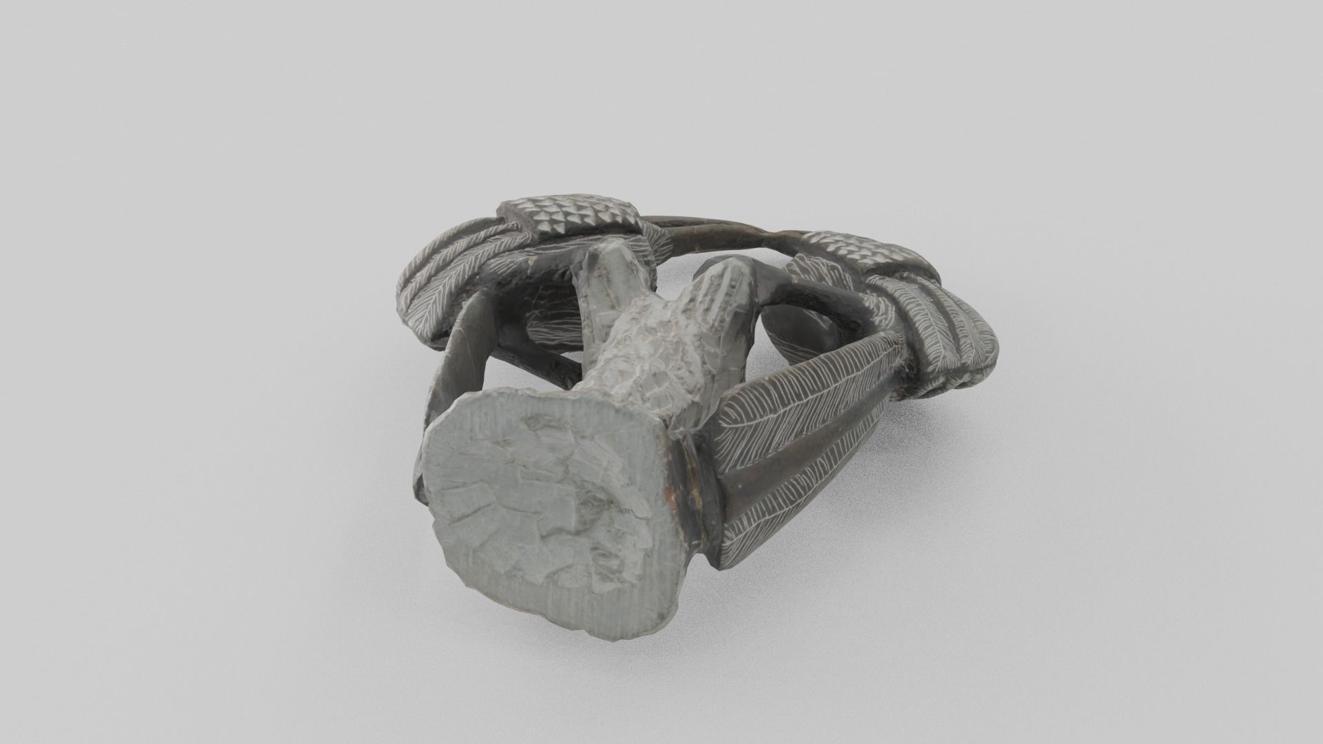 Stone Birds Figure Low-poly 3D model_14