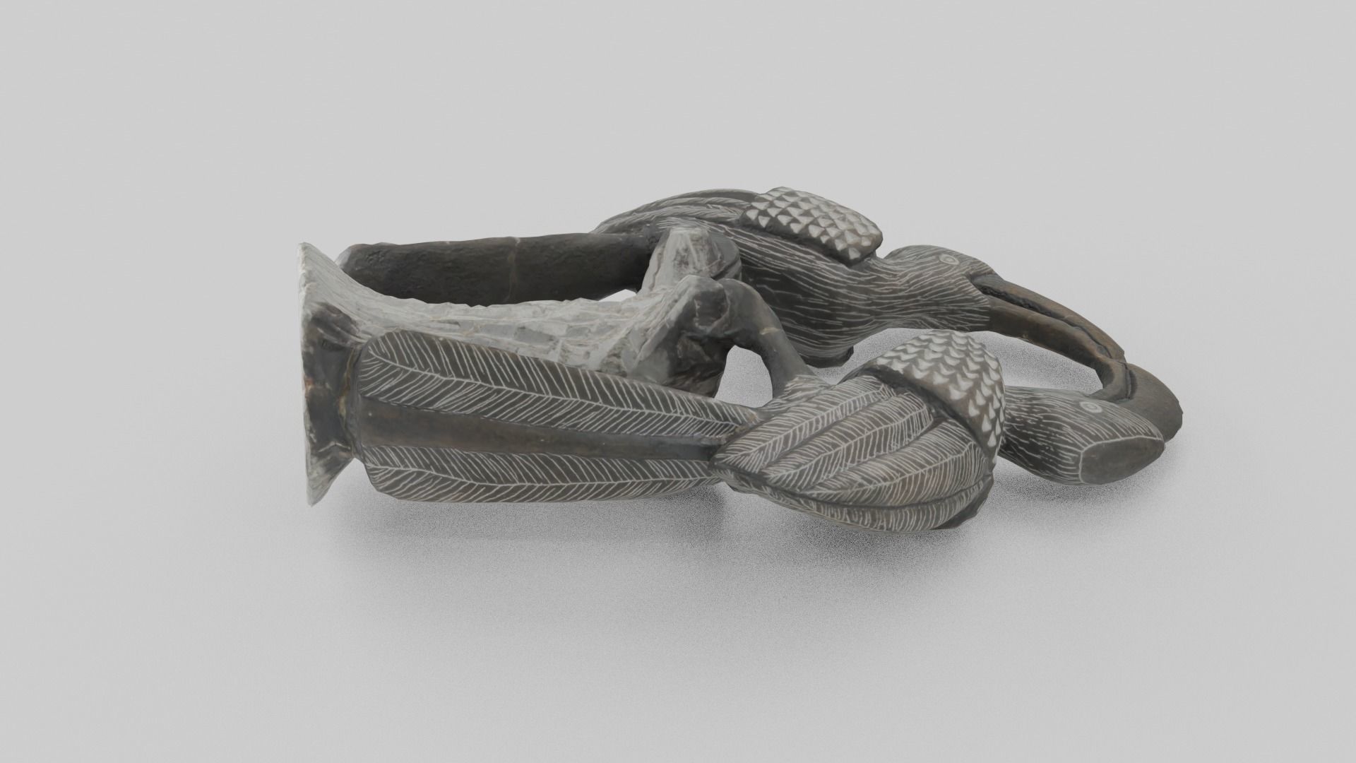 Stone Birds Figure Low-poly 3D model_13